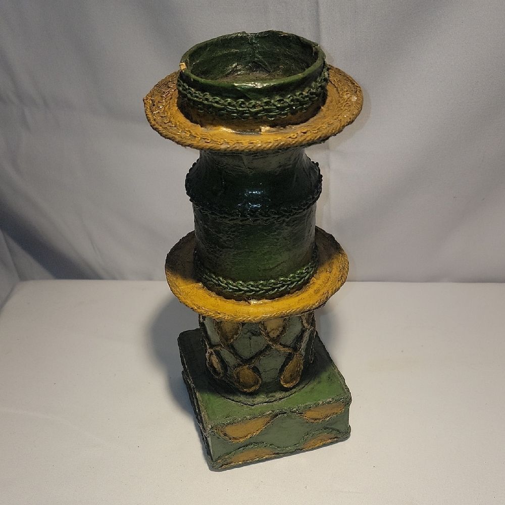 Green and Gold Decorative Candle Holder